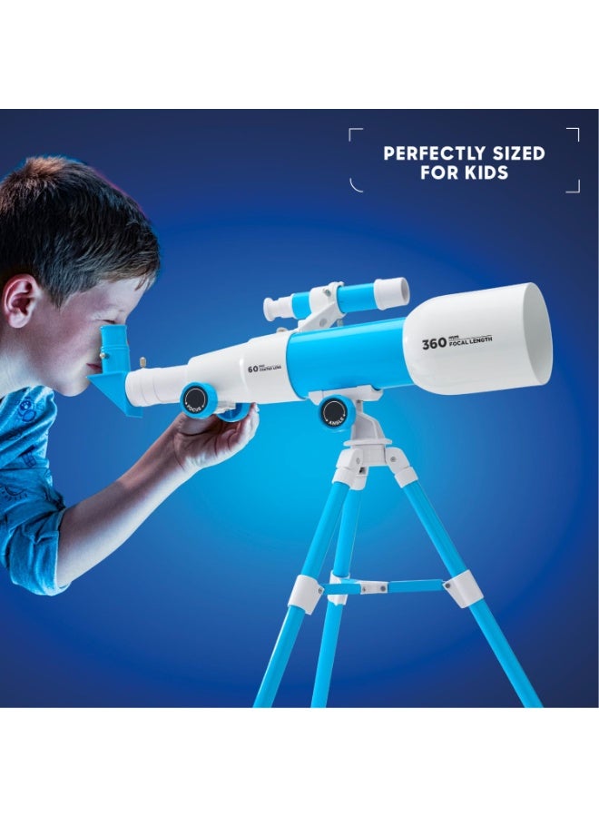 Discovery™ # MINDBLOWN STEM Toy Telescope with Adjustable Tripod, View Object 60x Closer, for Astronomy Beginners 6+ Years - Image 4